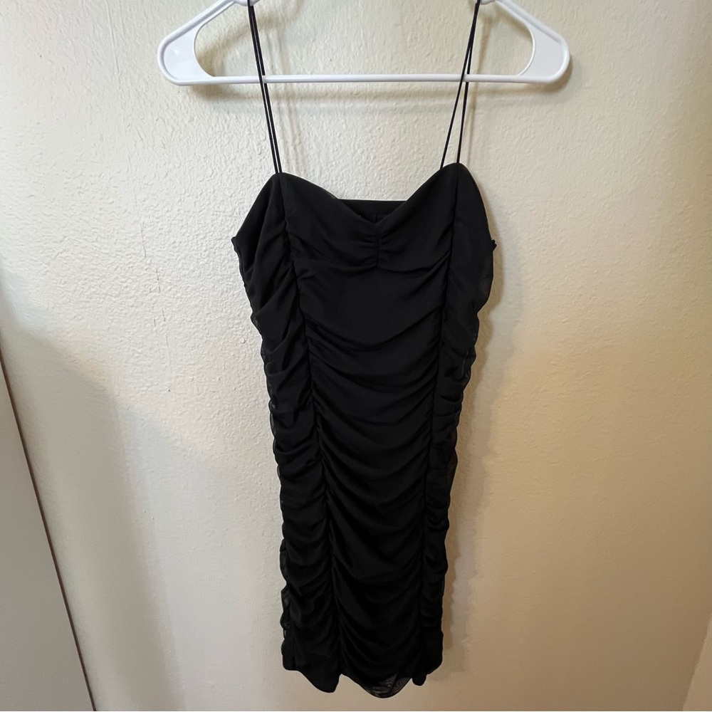 Elegant Black Ruched Dress